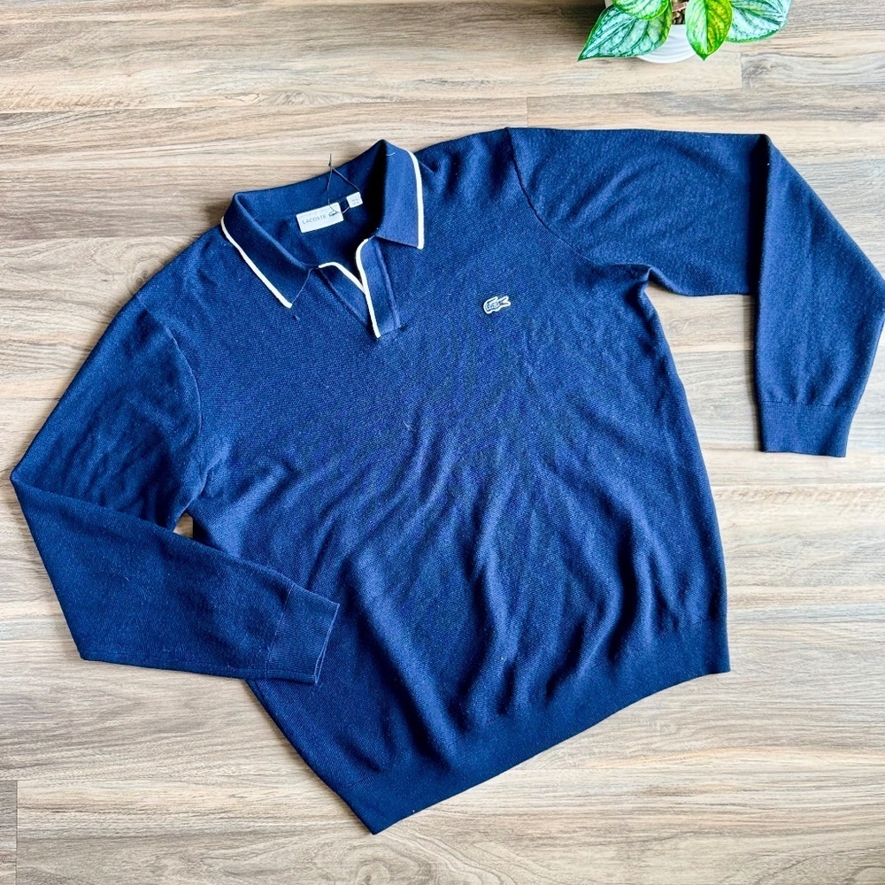 Lacoste Paris Lightweight Pure Wool Polo Sweater‎  Size XL